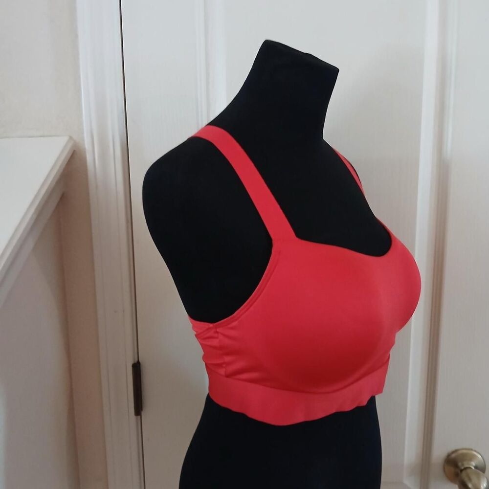 Victoria's Secret PINK Active Red Sports Bra S-DD Small DD Activewear Fitness - Picture 3 of 6
